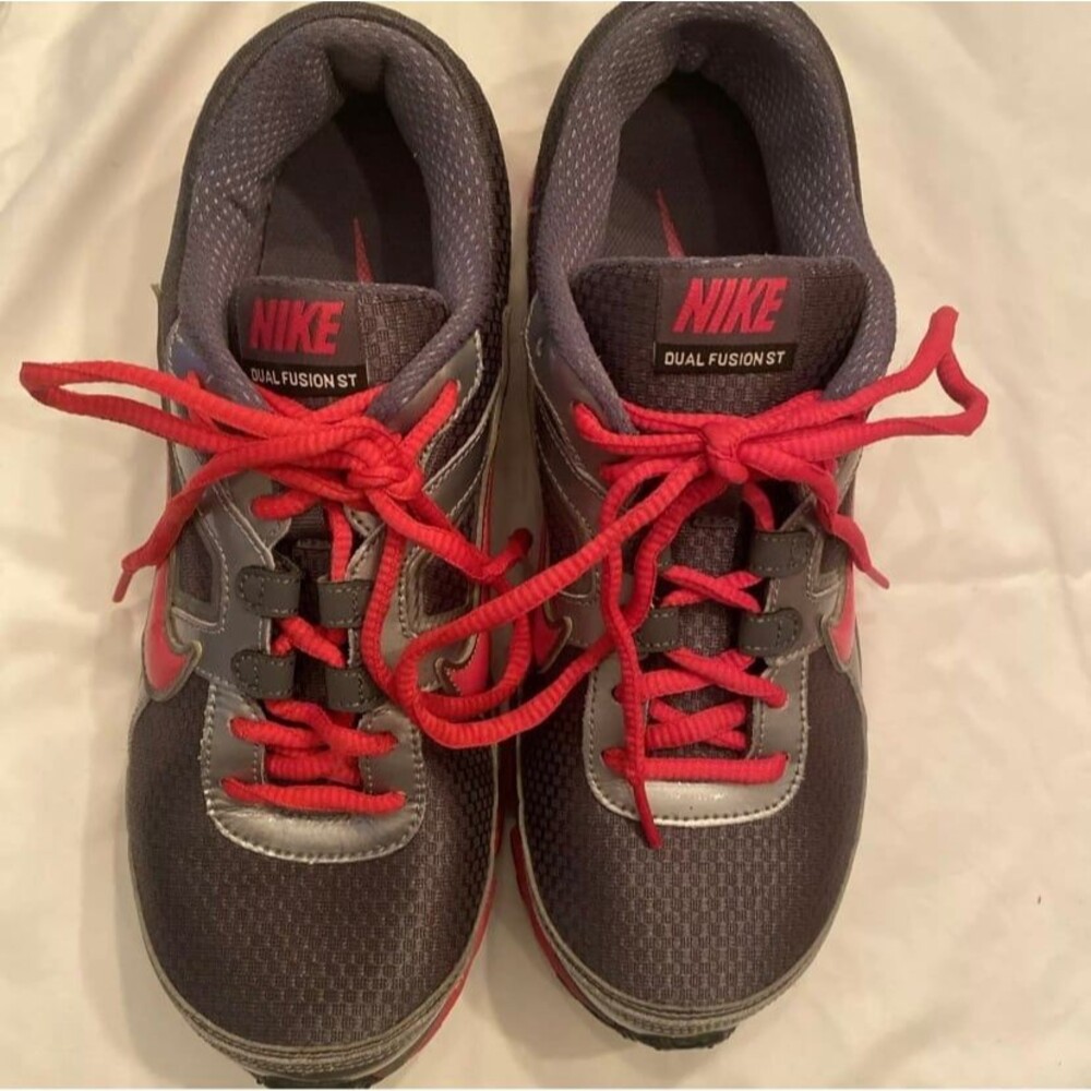Nike Dual Fusion ST Womens Running Walking Shoes Gray Pink Sneakers Size 10